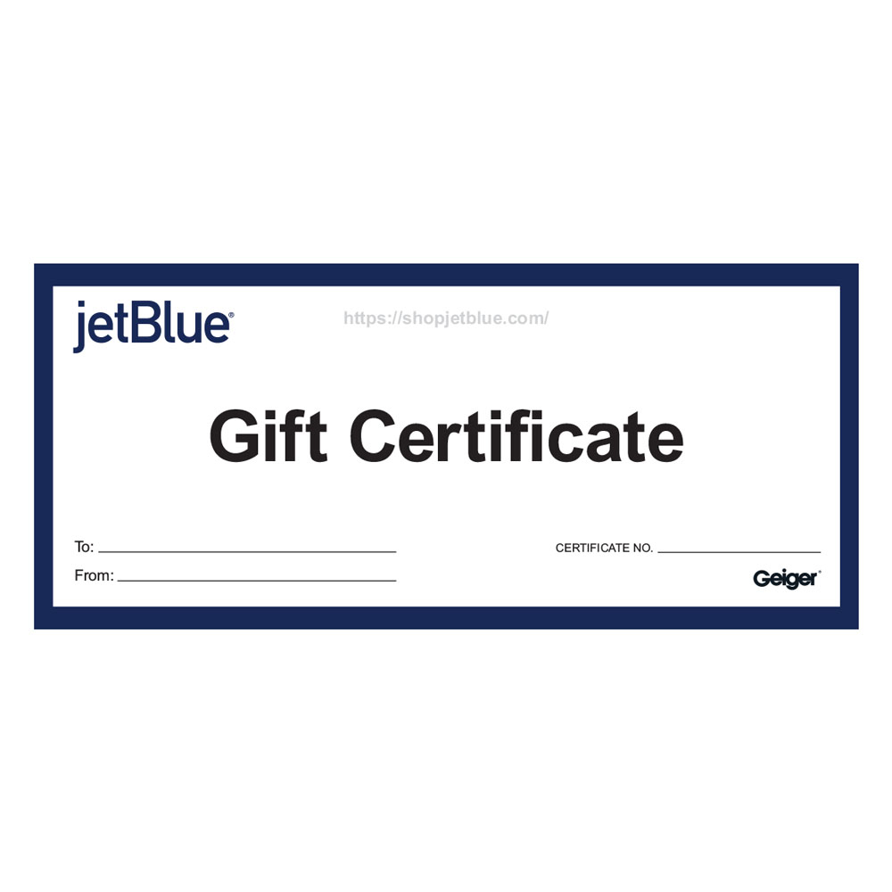 SHOPBLUE GIFT CERTIFICATES - NOT FOR FLIGHT USE